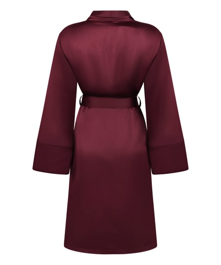 Satin Fleece Bathrobe, Purple