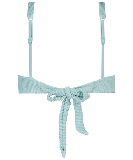 Crinkle Bikini Crop top, Blue