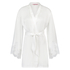 Lace Satin Kimono, White