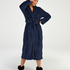 Fleece Bathrobe, Blue