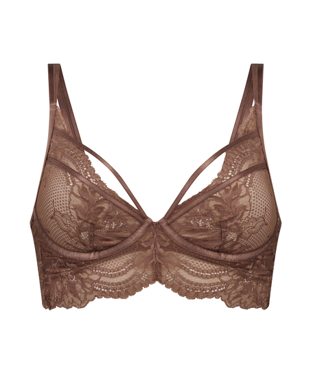 Raquel Non-Padded Underwired Longline Bra, Brown