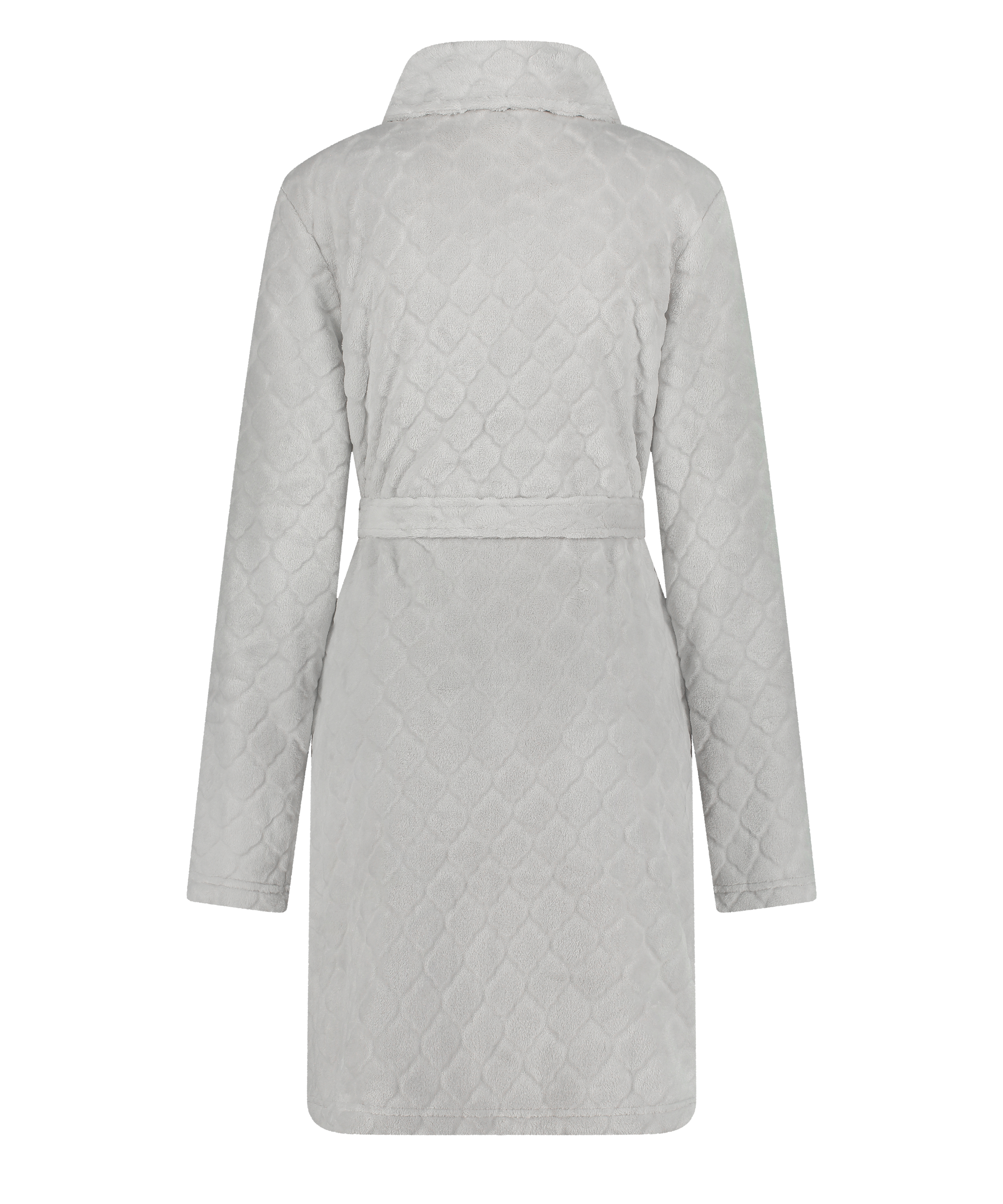 Zip Fleece Bathrobe, Grey, main