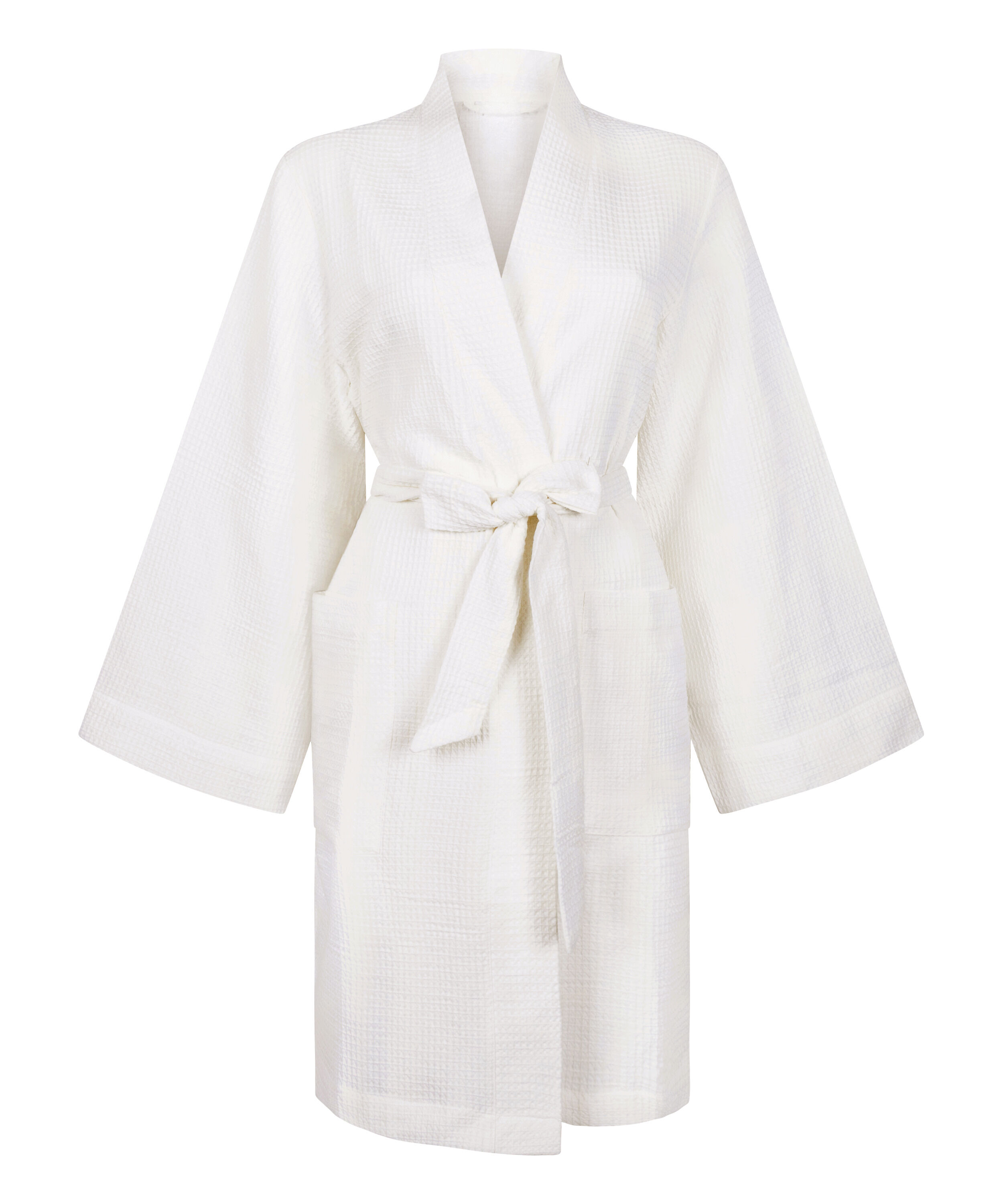 Waffle Bathrobe, White
