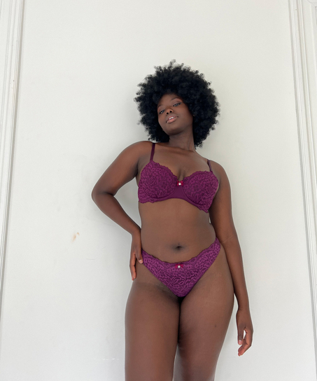 Rose Padded Underwired Bra, Purple