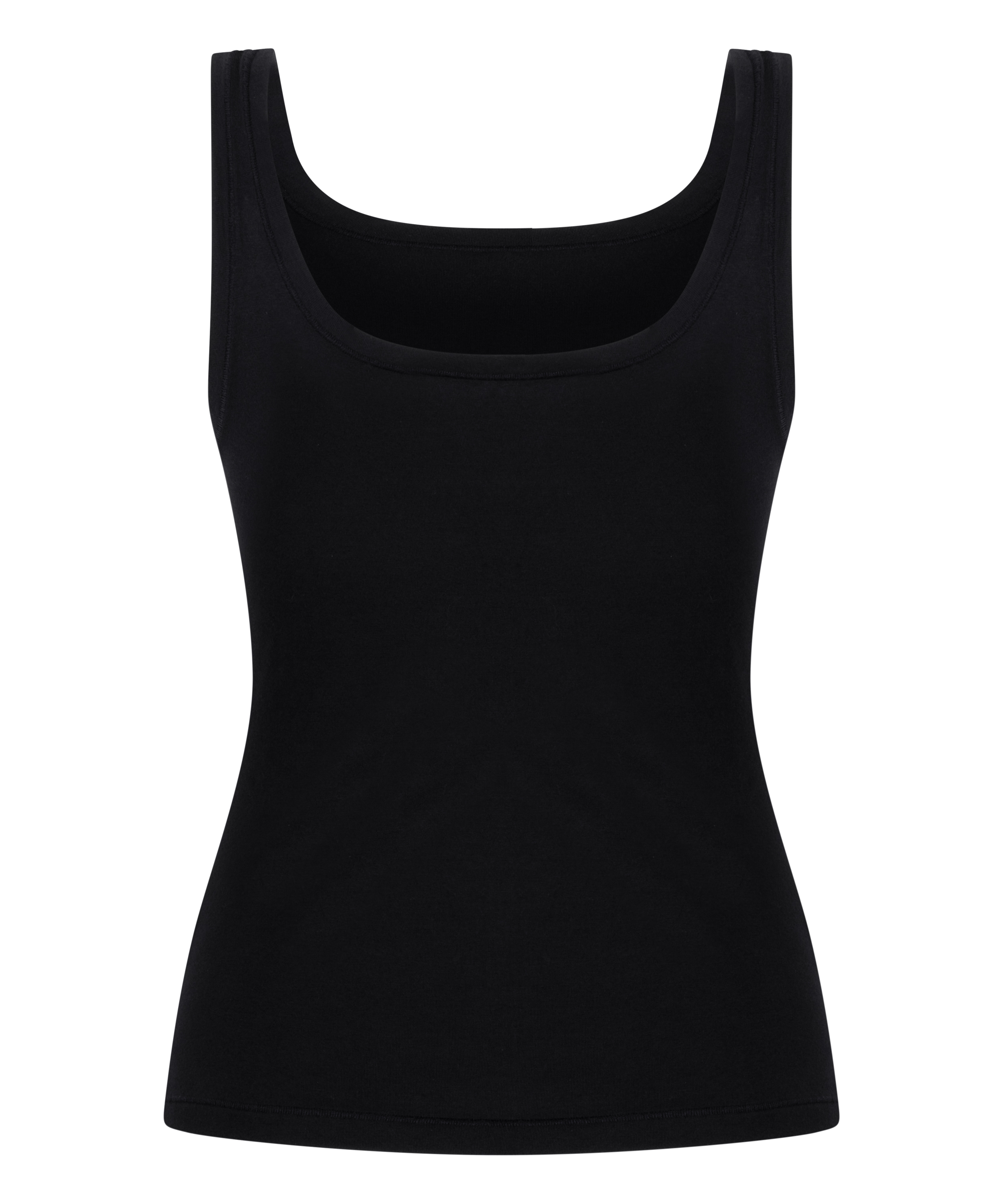 Singlet Tanktop Soft Cotton, Black, main