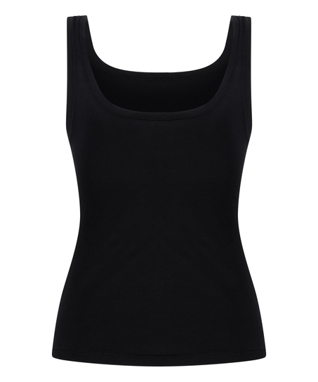 Singlet Tanktop Soft Cotton, Black