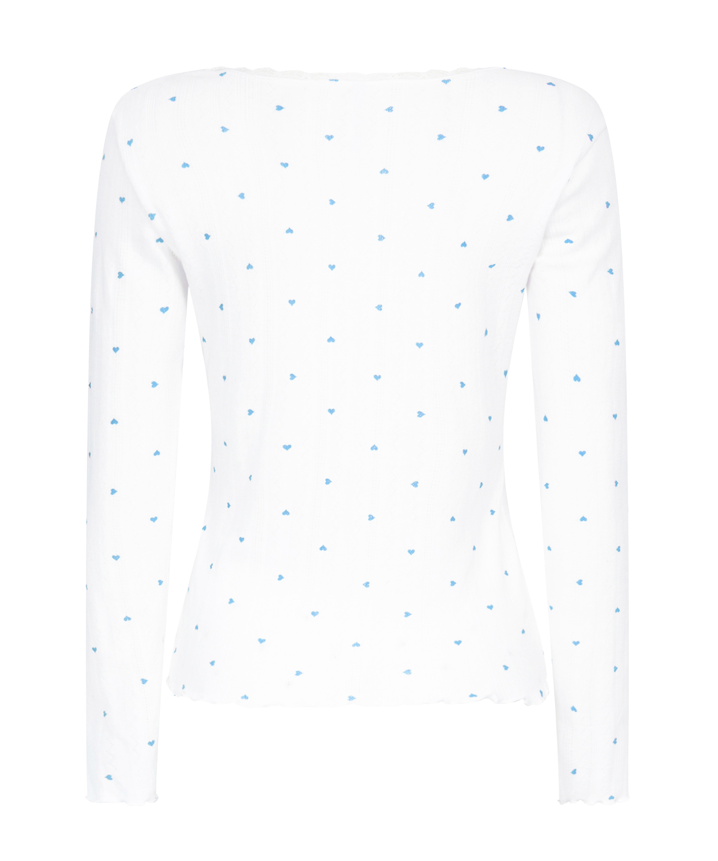 Pointelle Pyjama Top, Blue, main