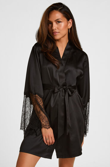 Hunkemöller Satin Kimono Black