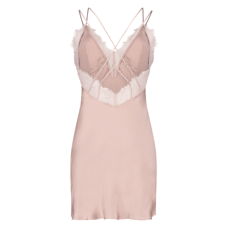 Satin Lily slip dress, Pink