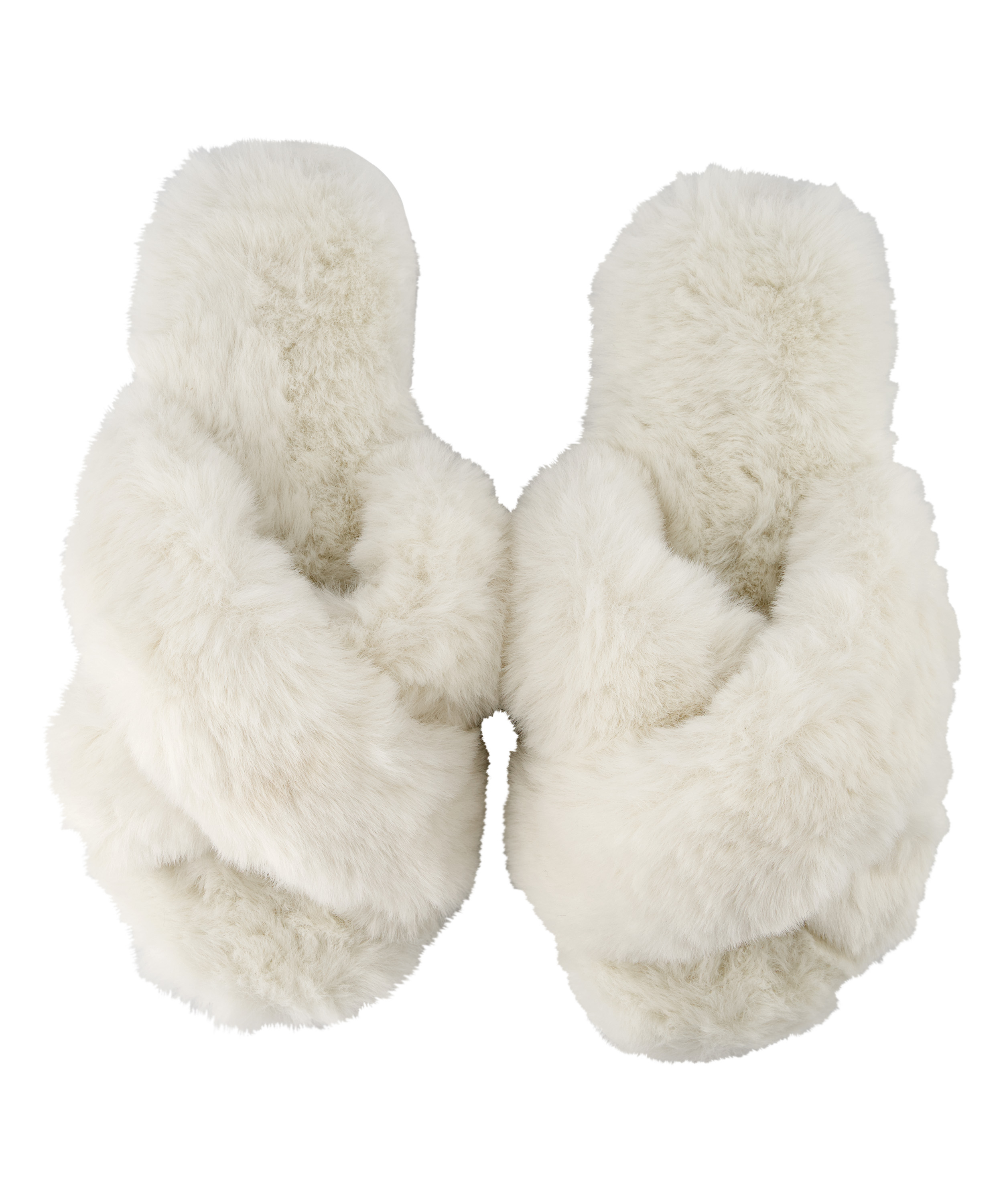 Fake Fur Slippers, White, main