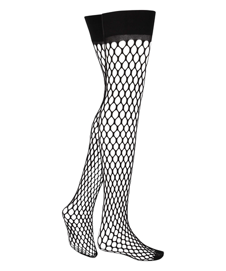 Private Fishnet Hold-Ups, Black