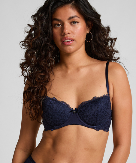 Marine Padded Underwired Bra, Blue