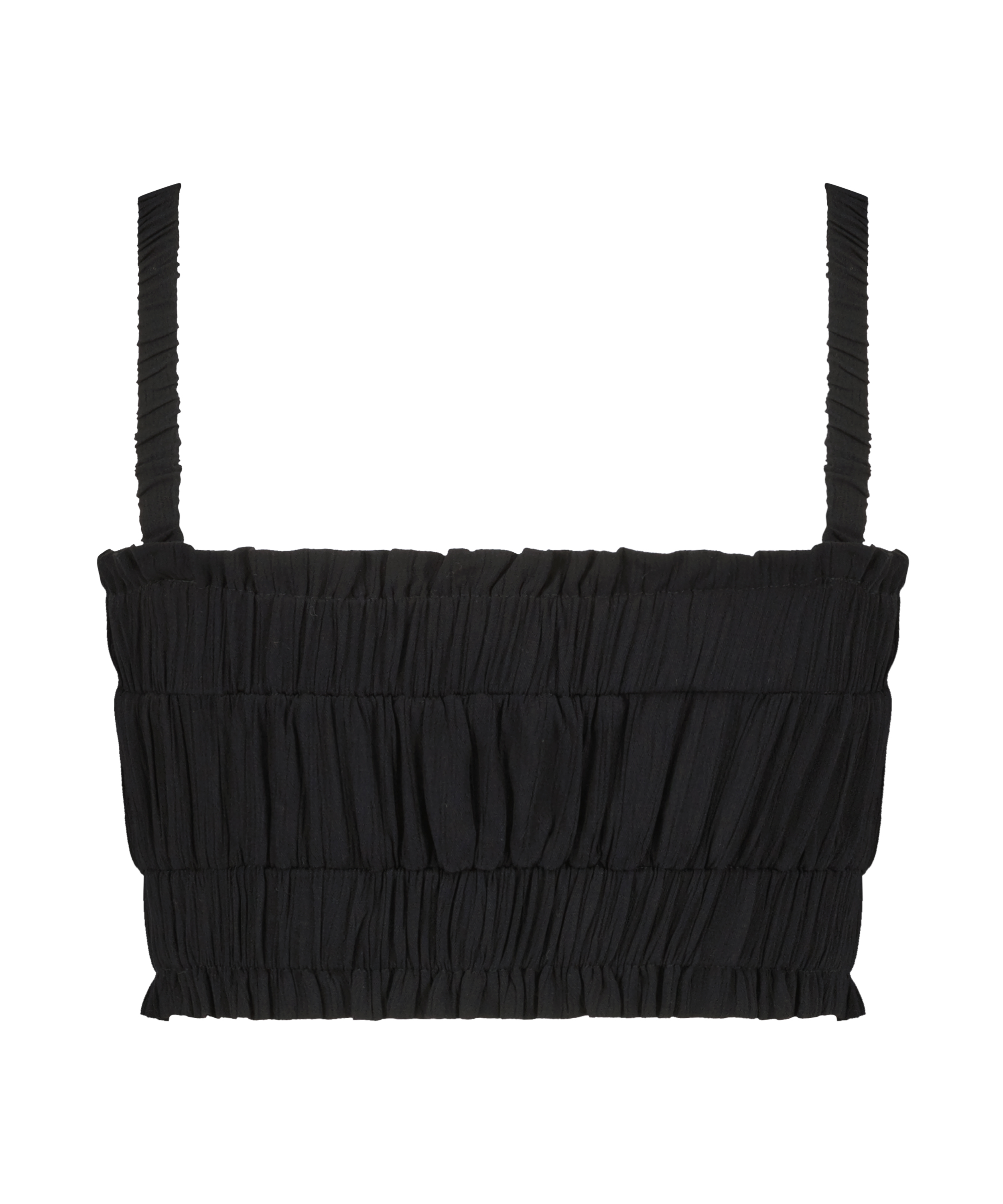 Ruched Crop Top, Black, main