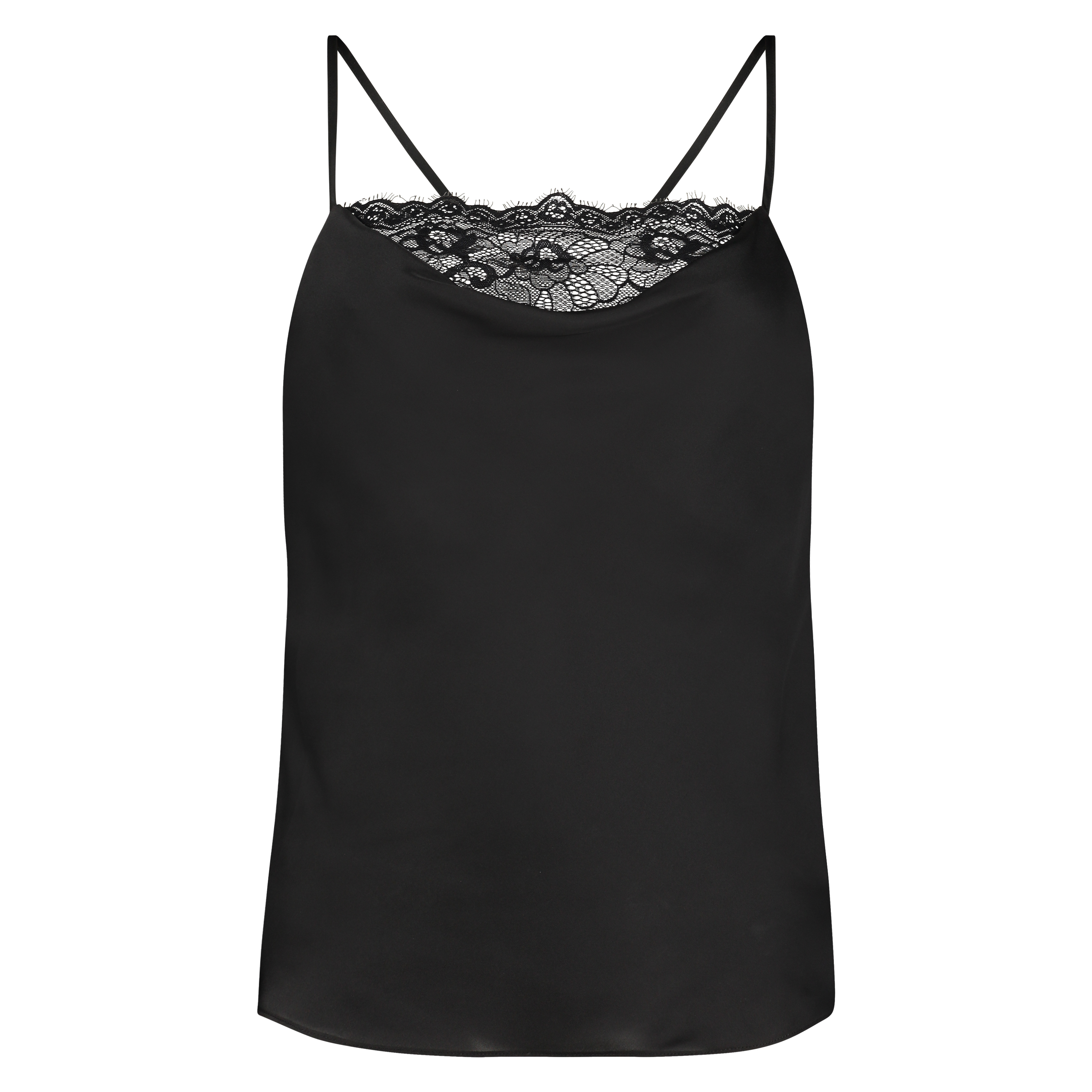 Satin Cami, Black, main