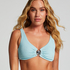 Crinkle Bikini Crop top, Blue
