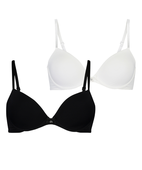2-Pack Padded Underwired Bra, Black