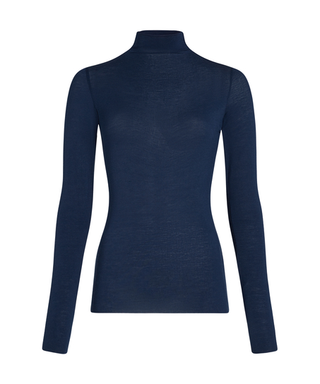 super soft Turtleneck shirt with Cashmere, Blue
