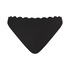 Scallop High-Leg Bikini Bottoms, Black