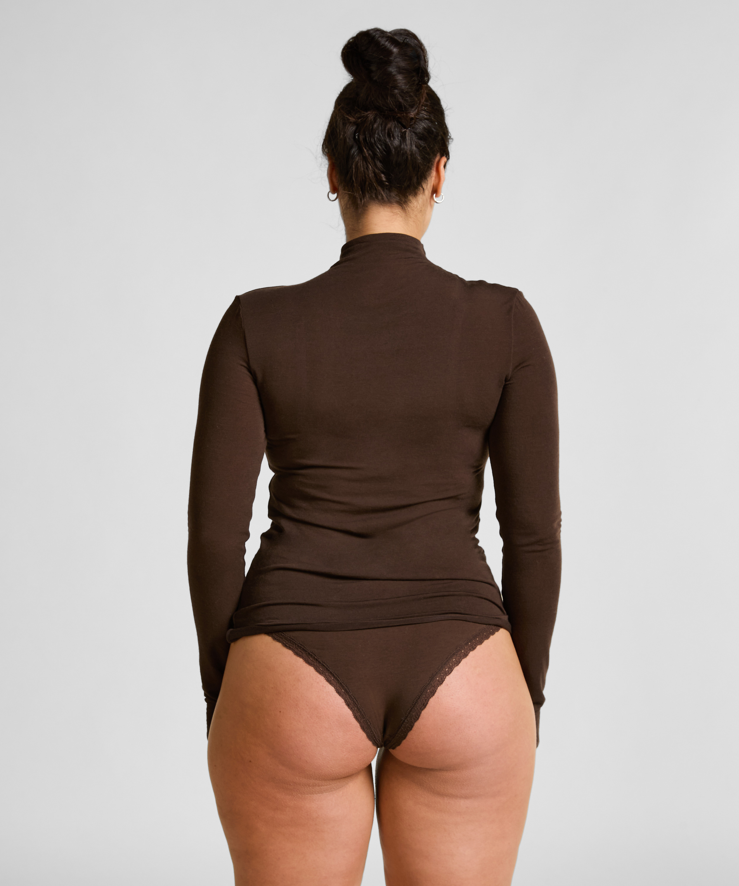 super soft Turtleneck shirt with Cashmere, Brown, main