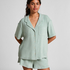 Towel Texture Button-Up Shirt, Green
