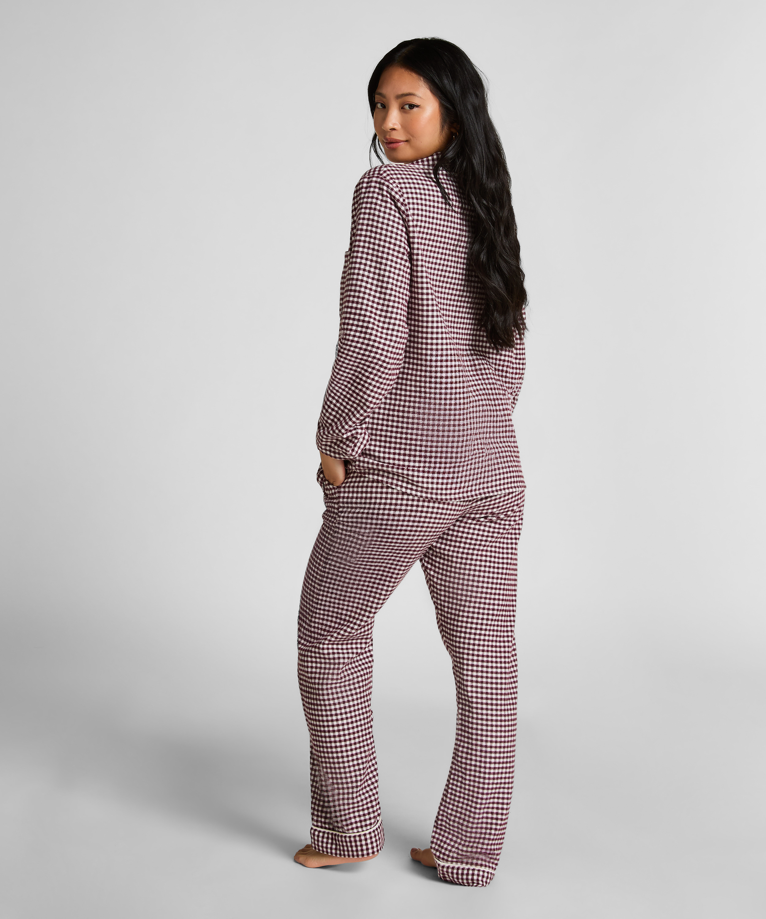 Essentials Flannel Pyjama Top, Purple, main
