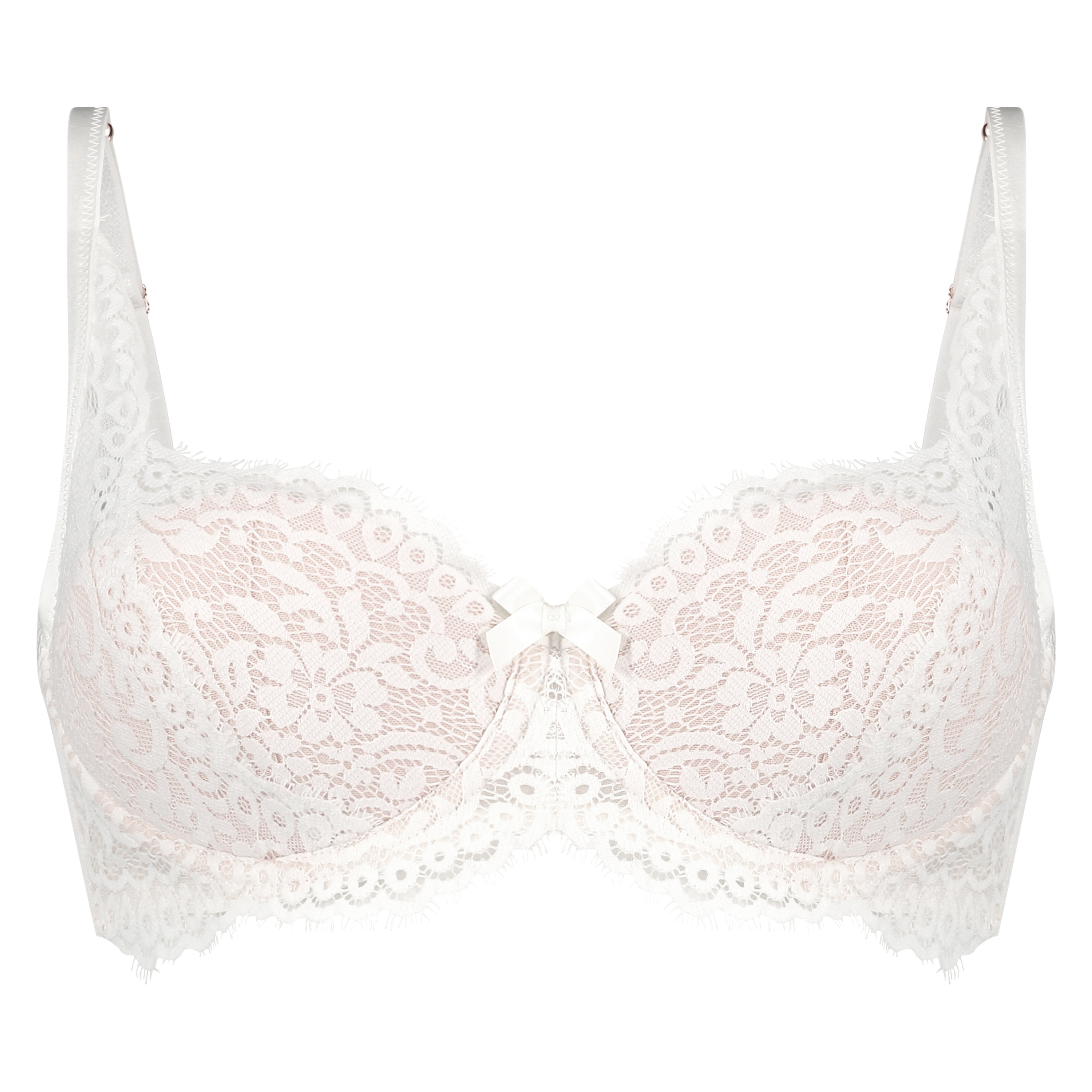 Cardi Padded Half-cup Underwired Bra, White, main
