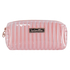 Stripe Plastic Make Up Bag, Pink