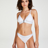 Casey cotton padded triangle bralette, White
