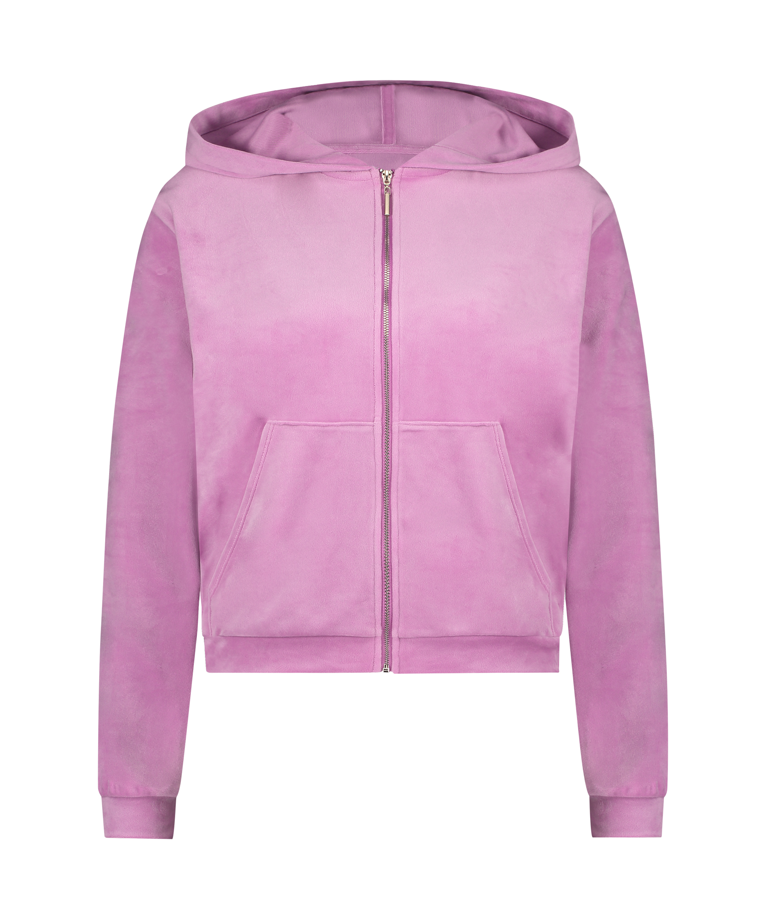 Velour hoodie jacket, Pink, main