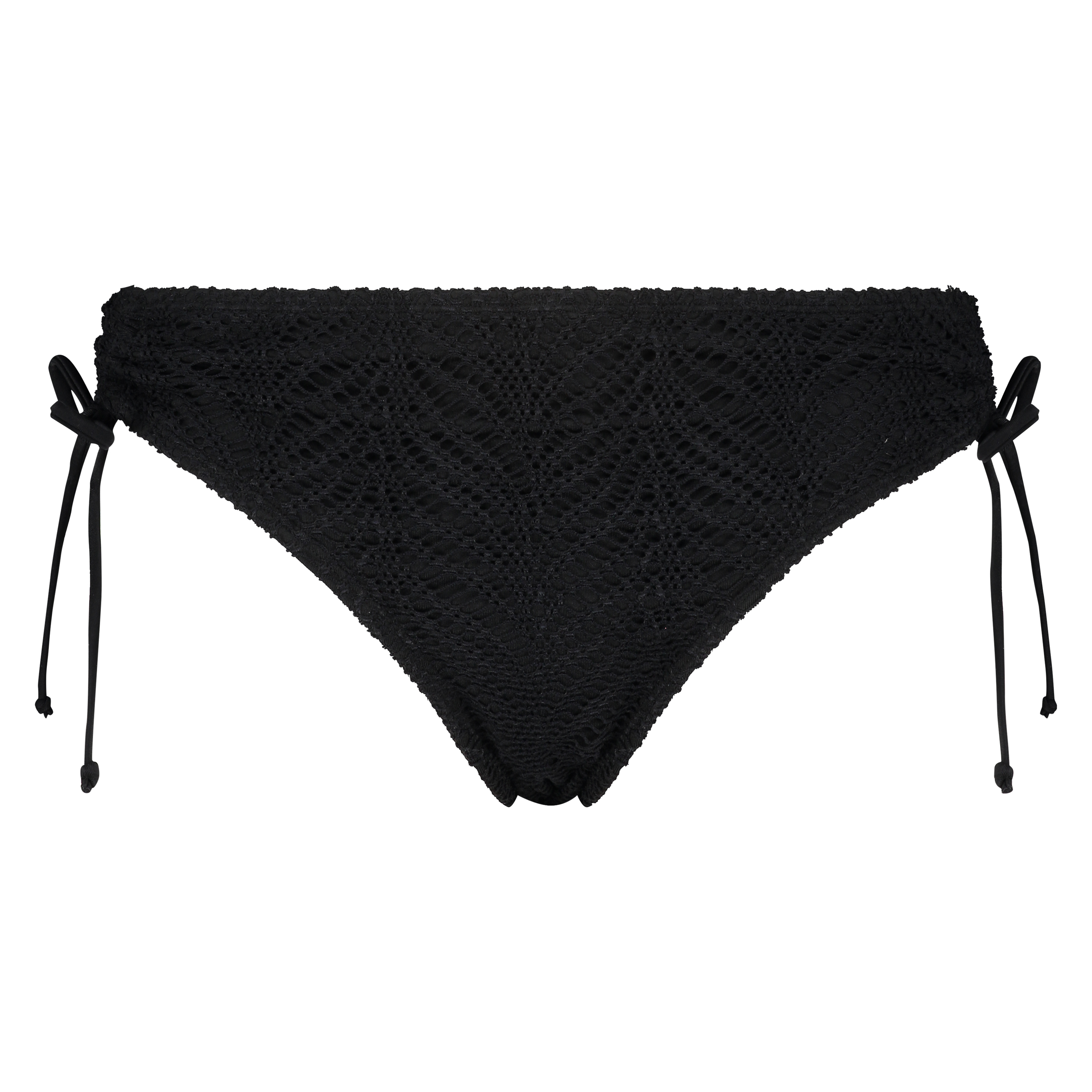 Crochet Bikini Bottoms, Black, main