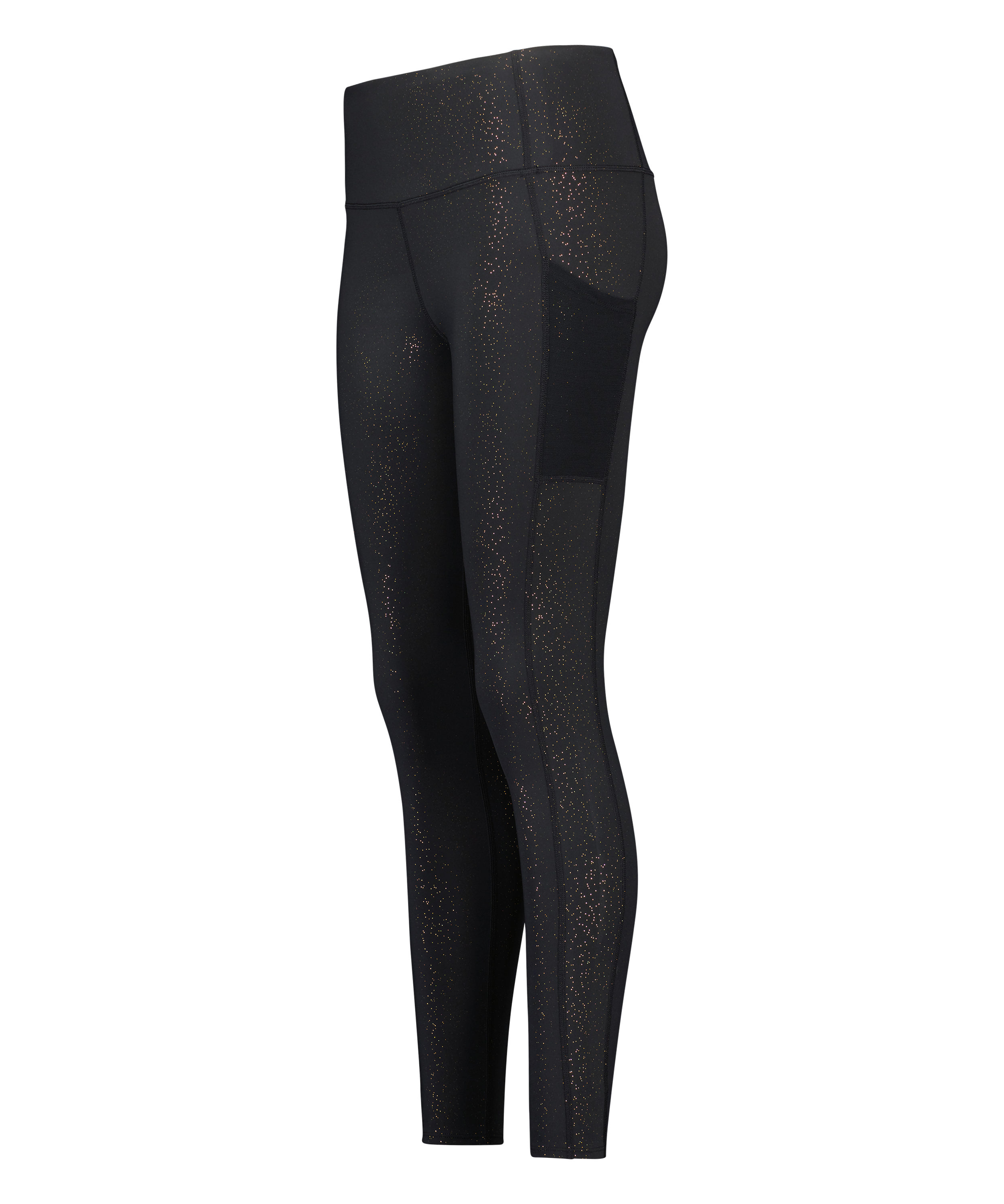 HKMX High-Waisted Sport Leggings Gold Glitter, Black, main