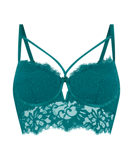 Isabella Padded Underwired Longline Bra, Green
