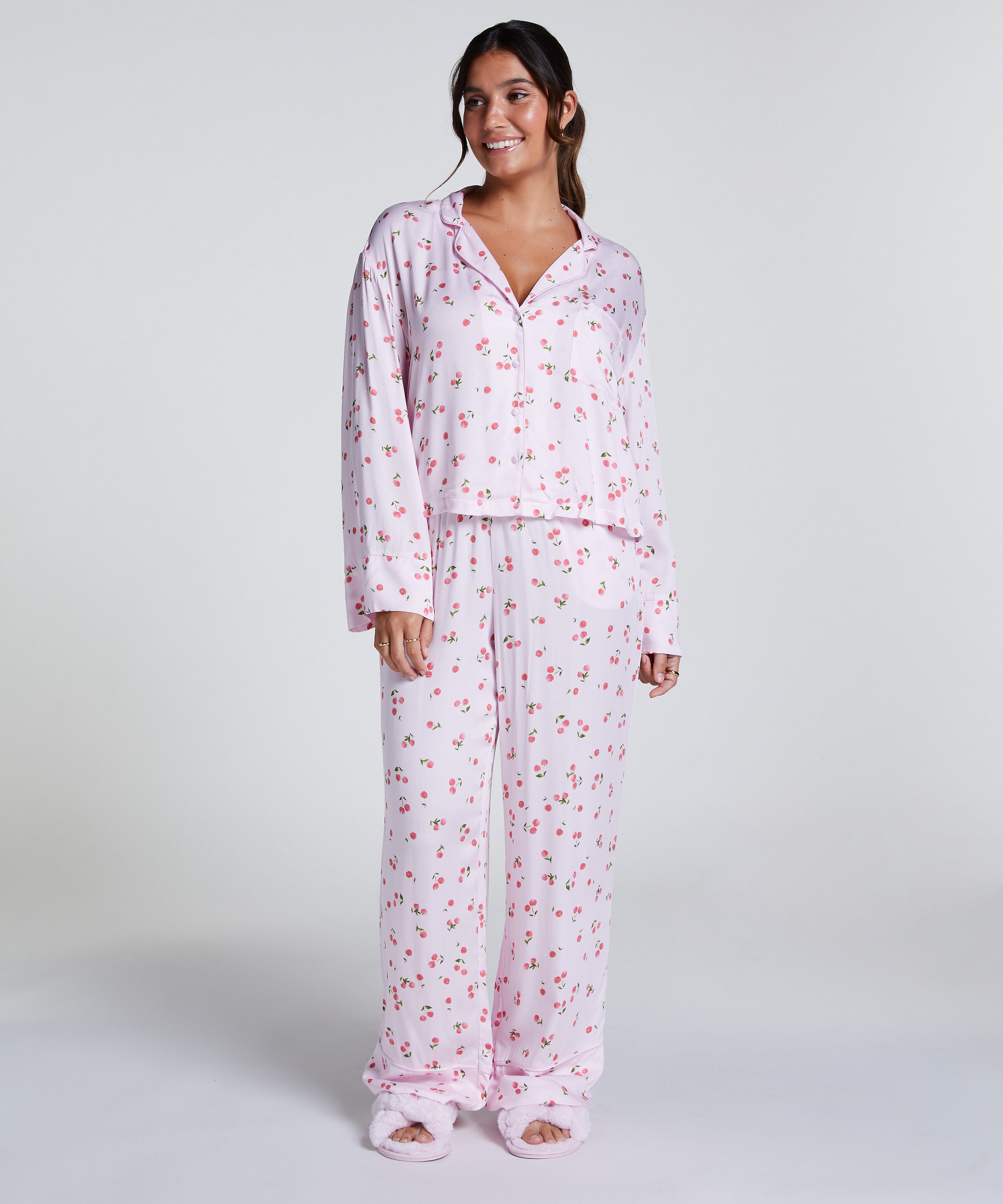 Satin Long-Sleeved Jacket, Pink, main