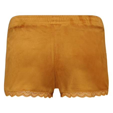 Velvet Lace Shorts, Yellow