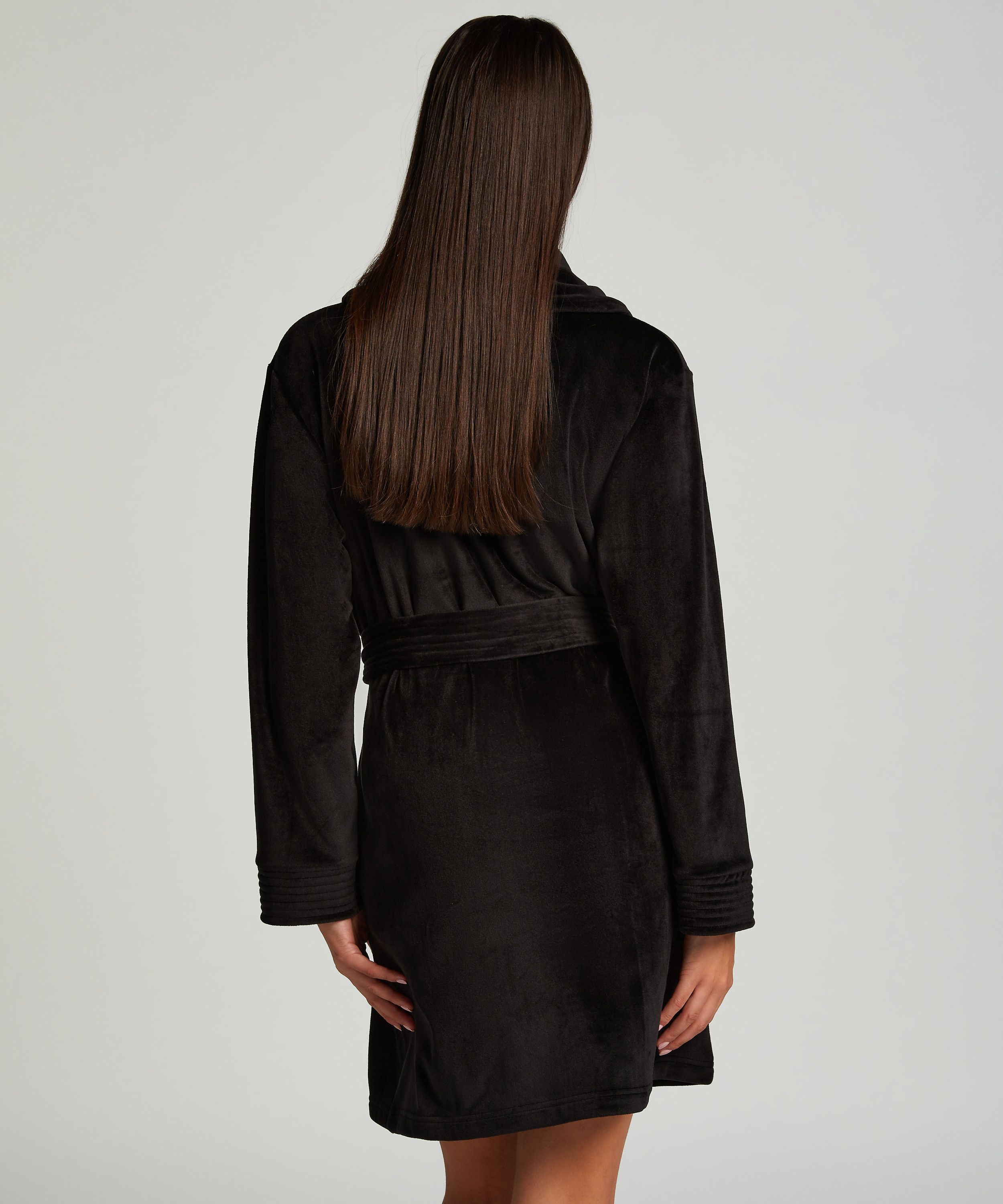 Velours Bathrobe, Black, main
