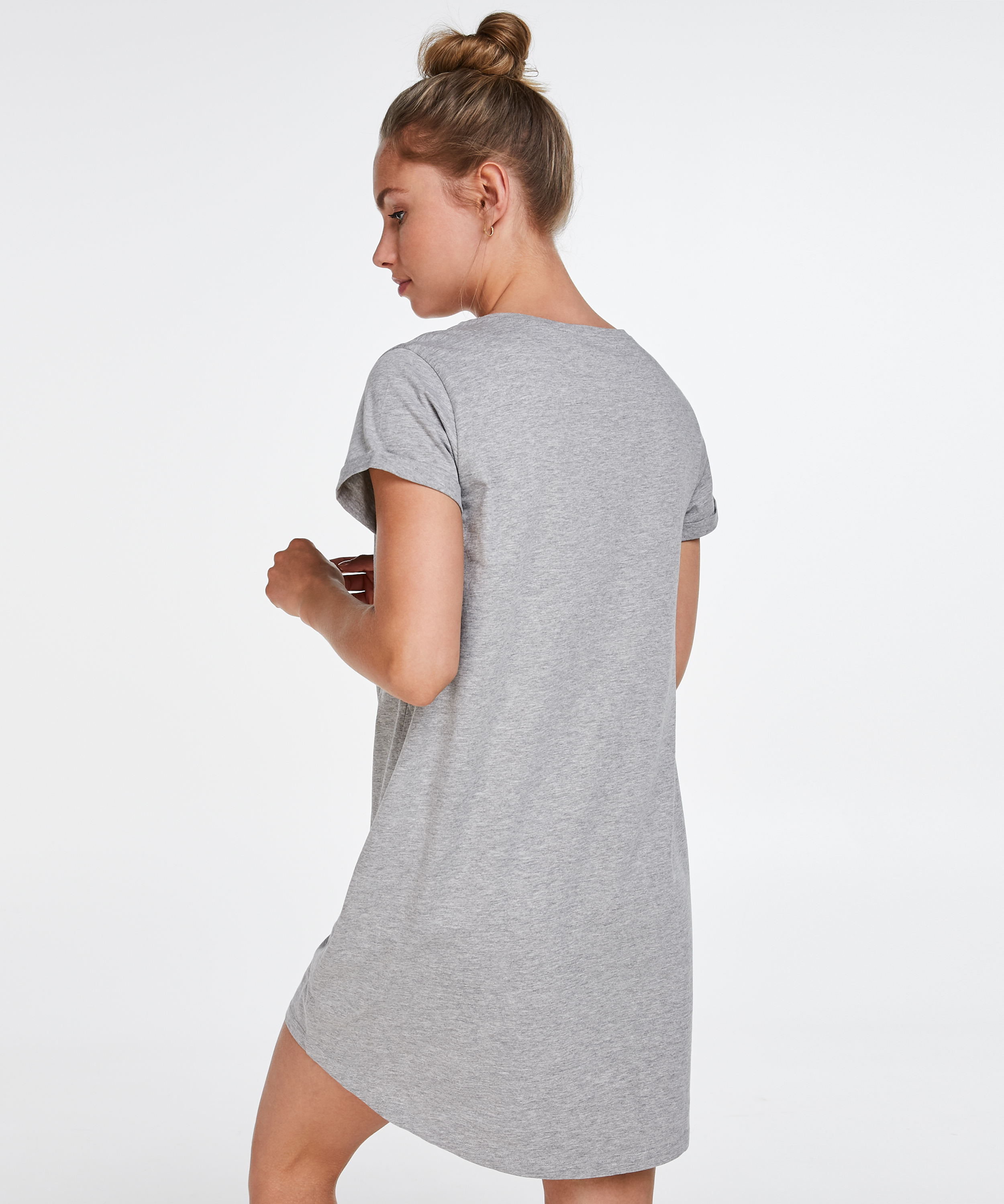 Round Neck Nightshirt, Grey, main