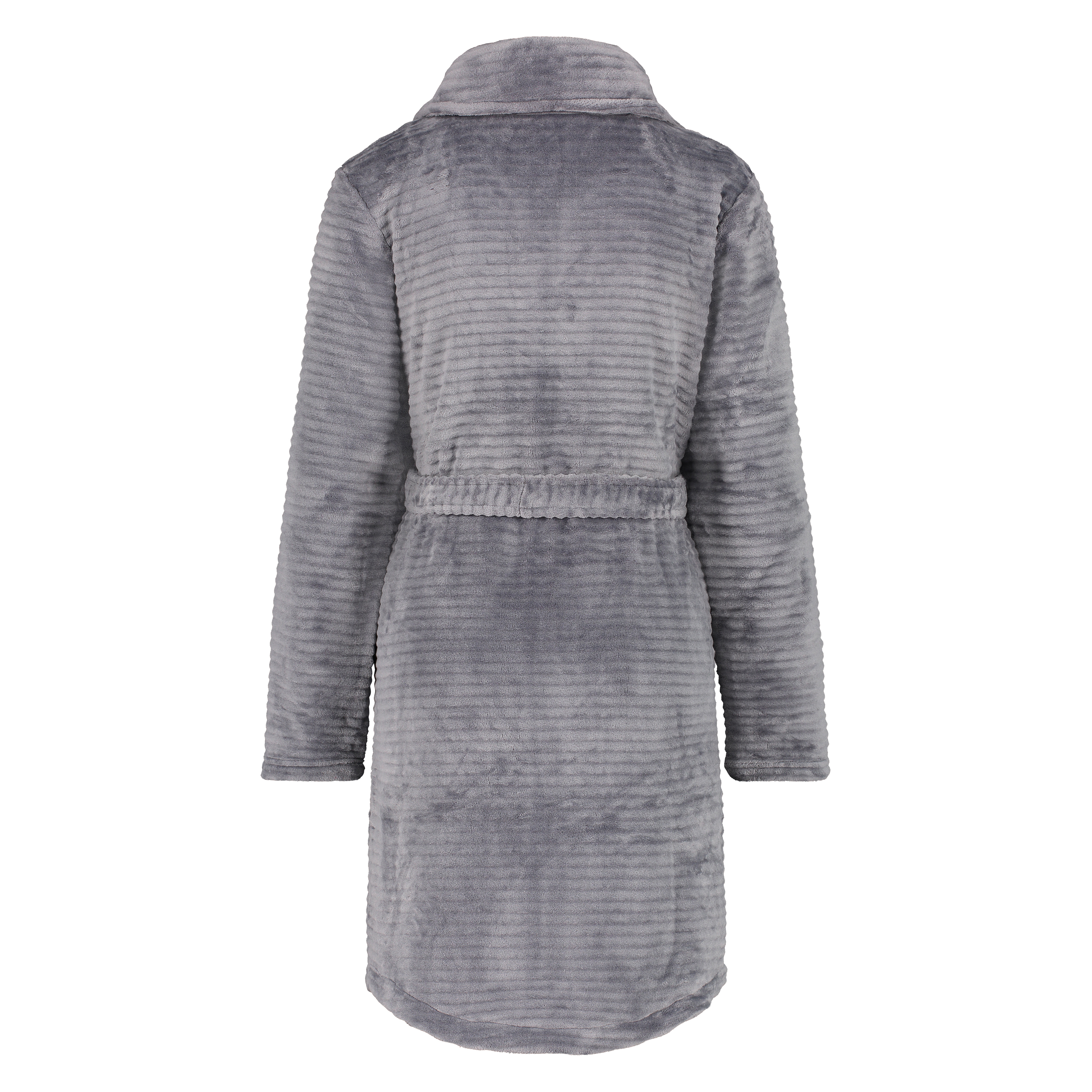 Zip Fleece Bathrobe, Grey, main