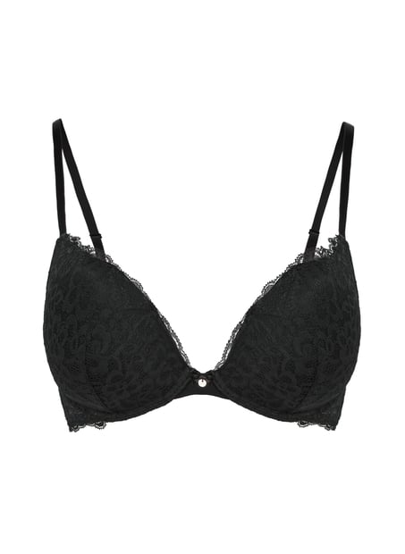 Marine Padded Underwired Push-Up Bra, Black