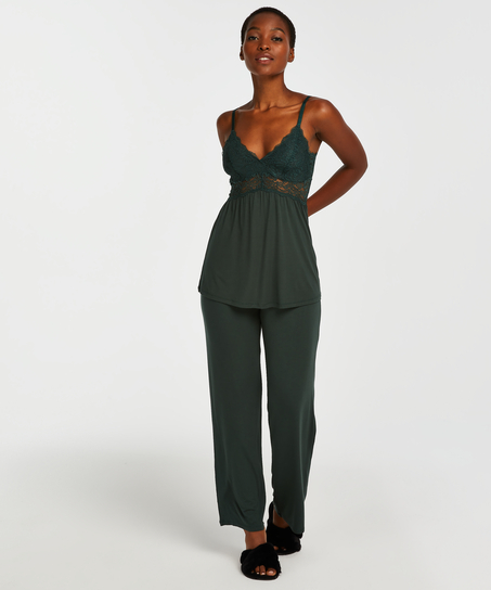 Vera Lace Pyjama Set, Green