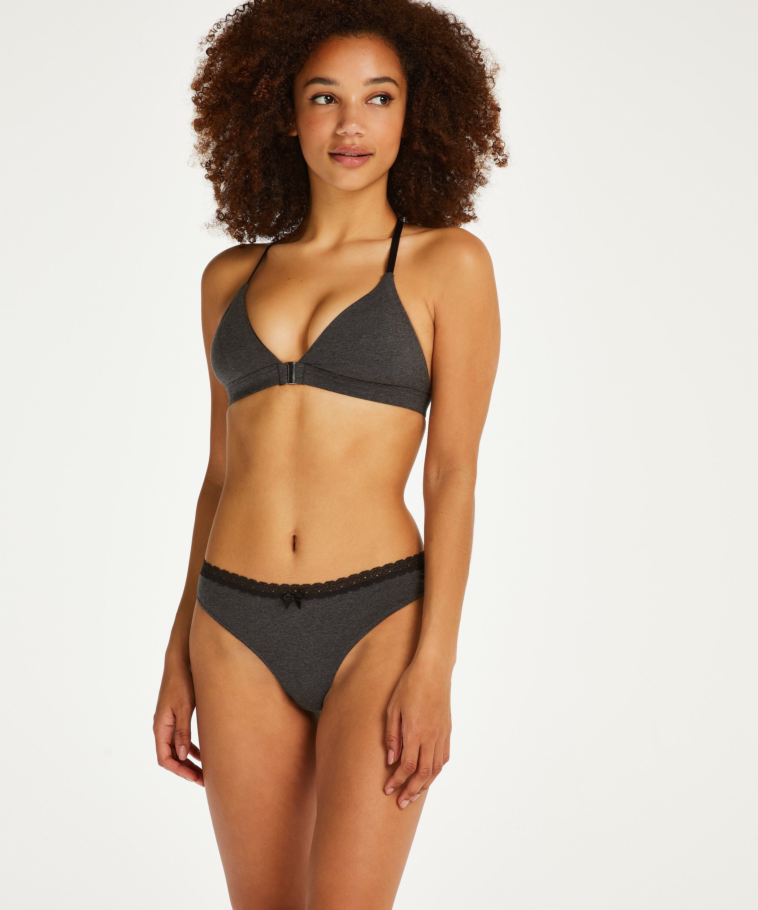 Cotton thong, Grey