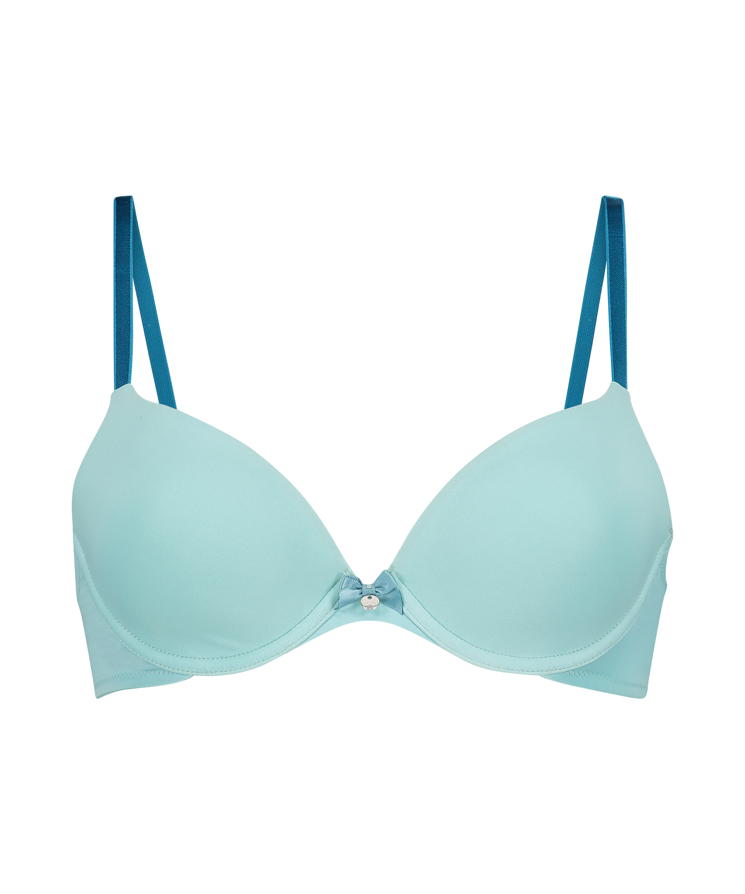 Plunge Padded Underwired Bra, Blue, main