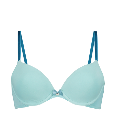 Plunge Padded Underwired Bra, Blue
