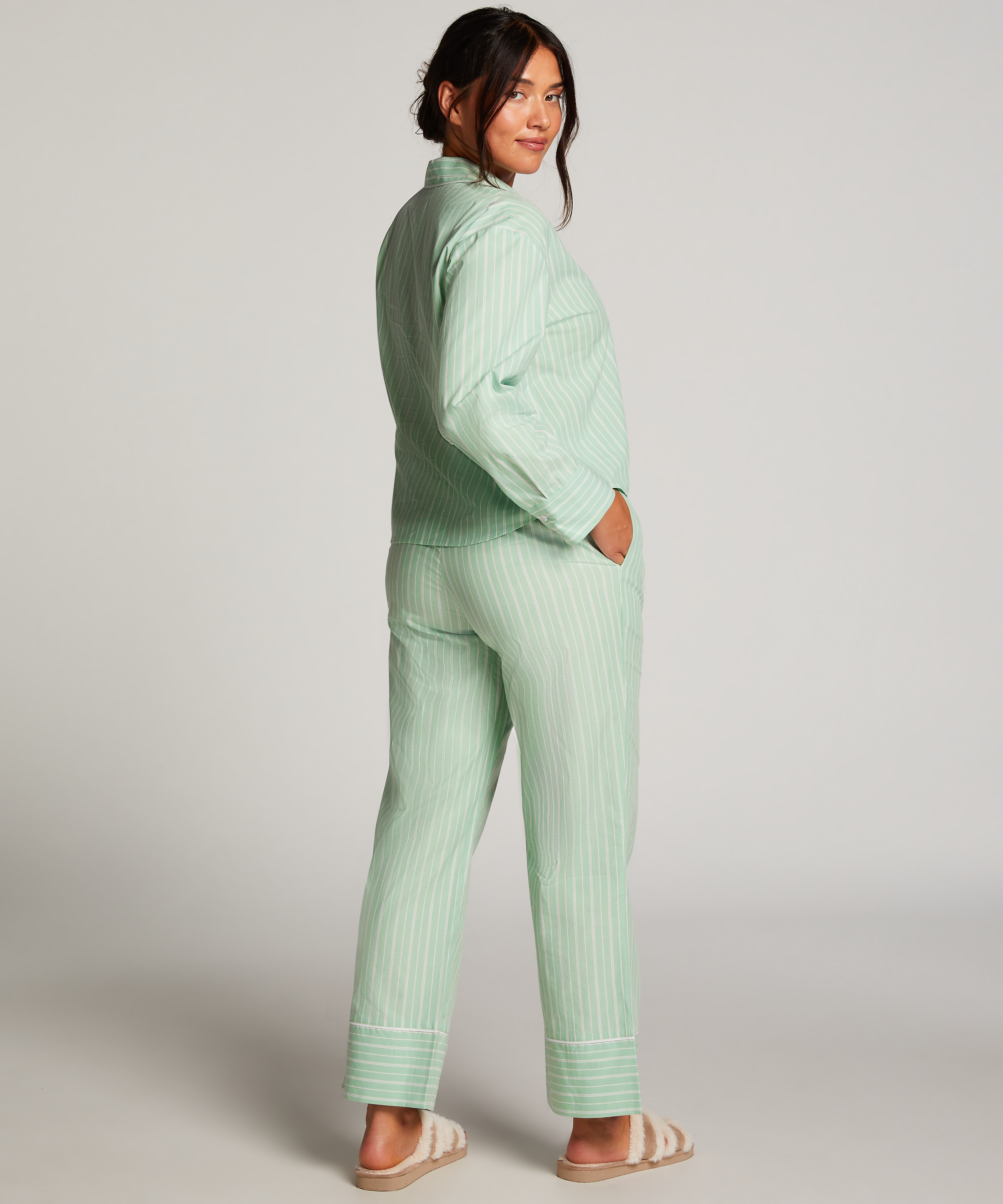 Cotton Pyjama Pants, Green, main