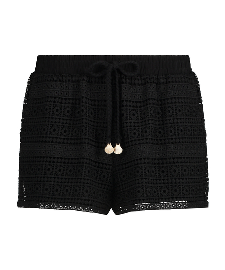 Crochet shorts, Black