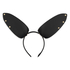 Bunny Faux Leather Headband, Black