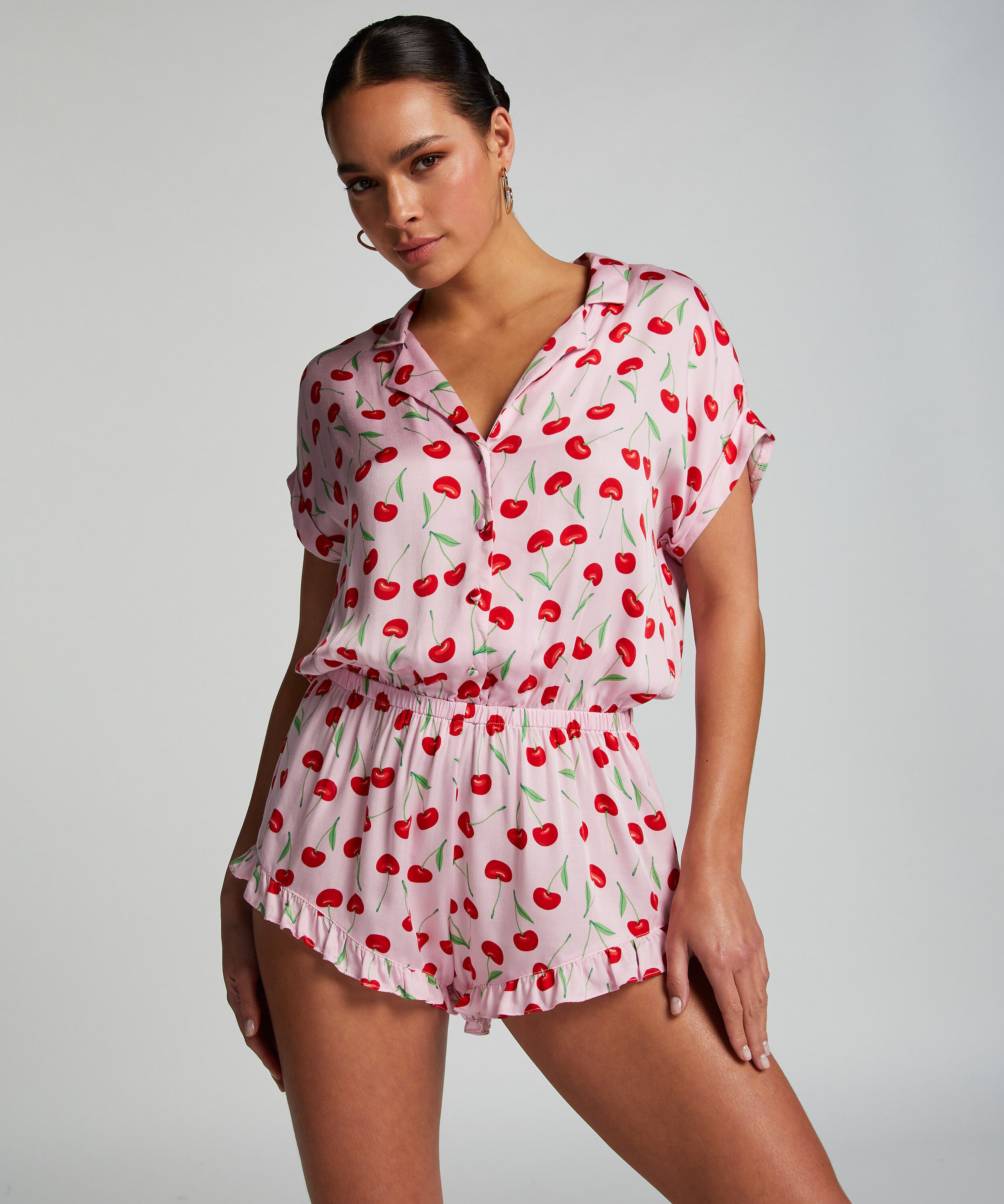 Teddy Cherry Onesie, Pink Teddy Cherry Onesie, Pink