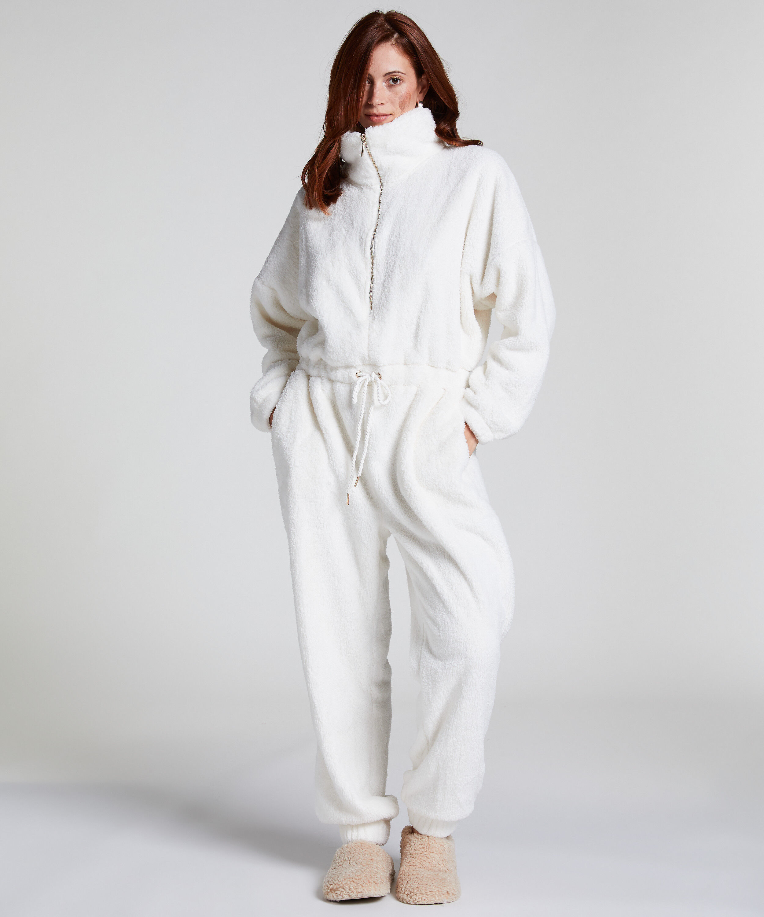 Fleece Onesie, White