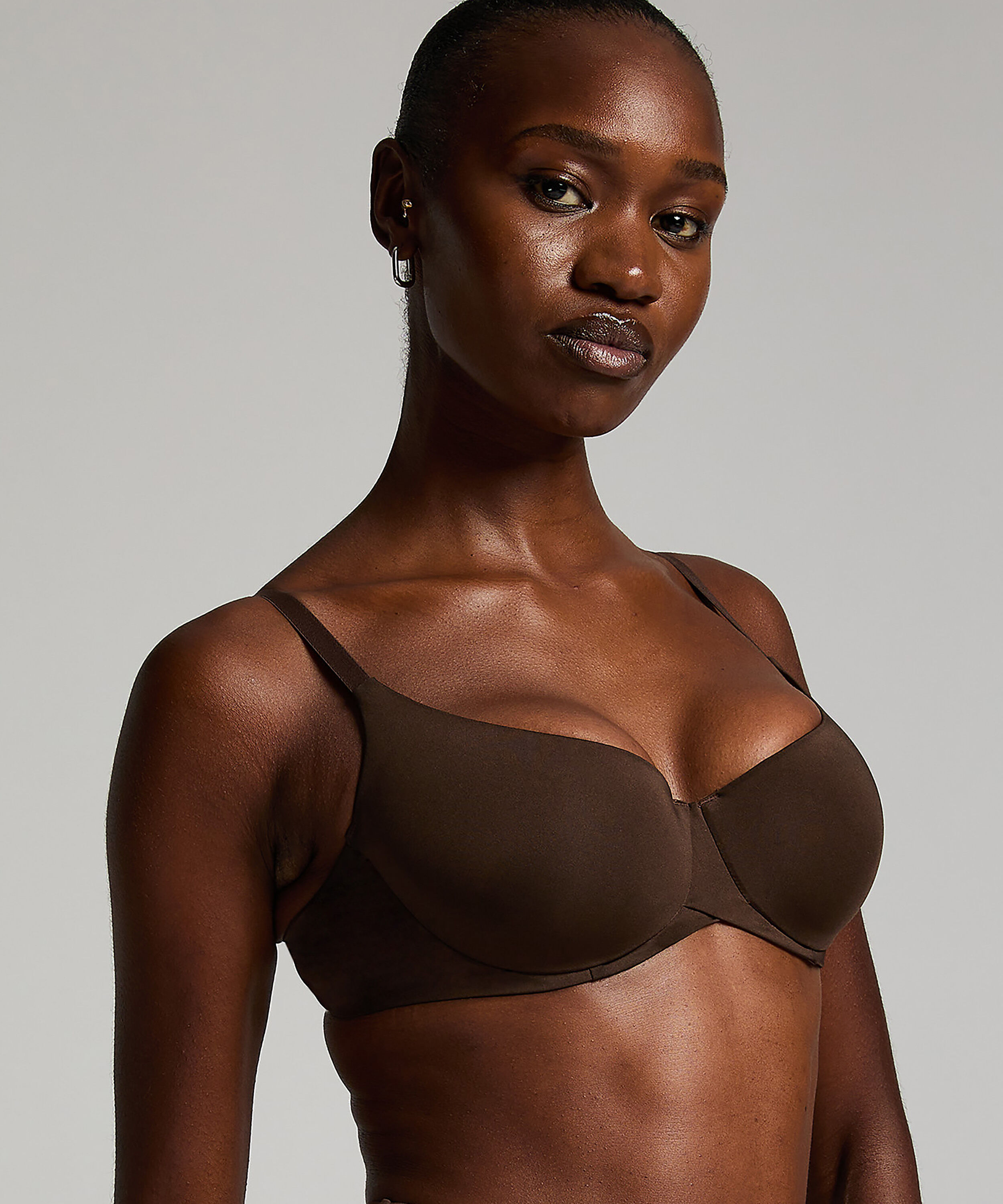 Smooth Padded Underwired Bra, Brown