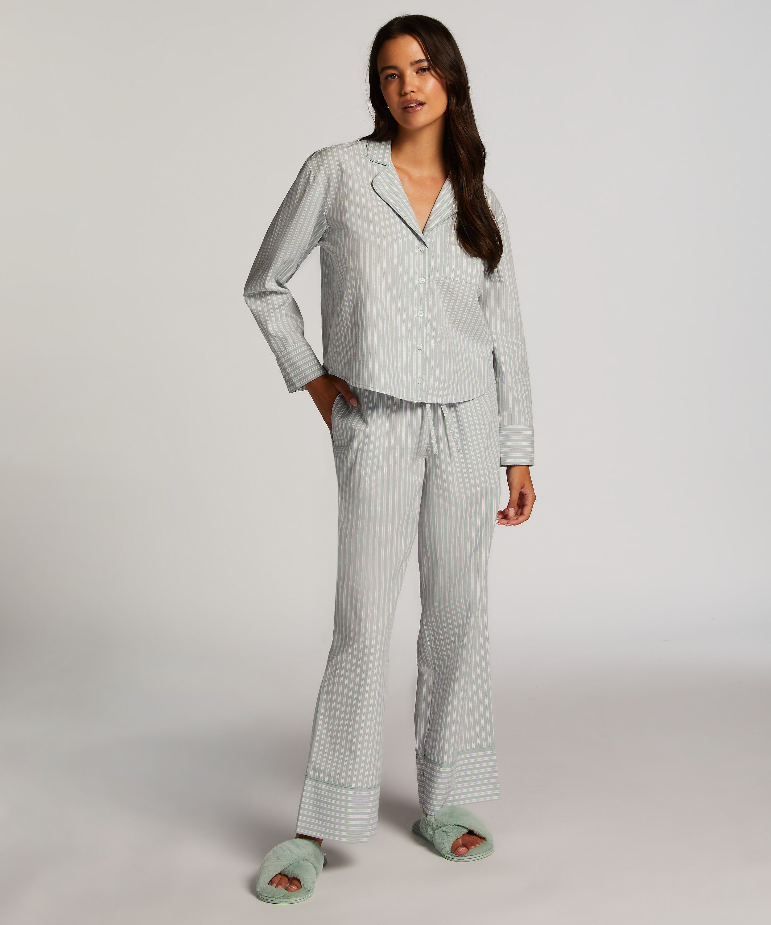 Cotton Pyjama Pants, Green