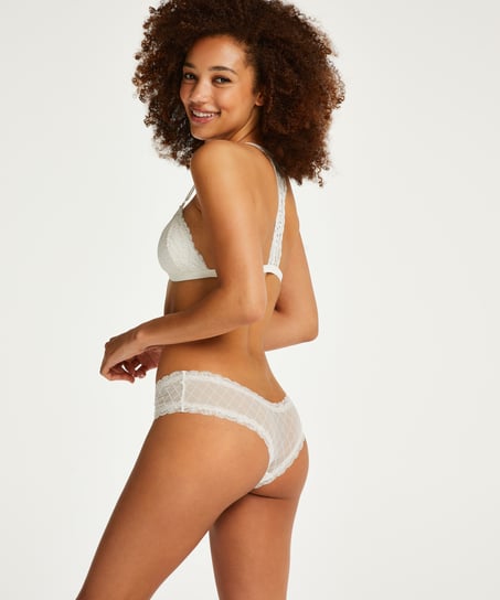 V-shape Mesh Brazilian, White